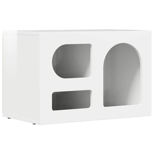 vidaXL Meuble TV Blanc brillant 60 x 35 x 40 cm Bois d'ingénierie
