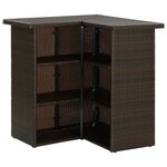 vidaXL Table d'angle de bar Marron 100x50x105 cm Résine tressée