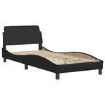 vidaXL Lit avec matelas noir 100x200 cm similicuir