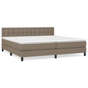 vidaXL Sommier à lattes de lit avec matelas Taupe 200x200 cm Tissu