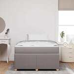 vidaXL Cadre de lit avec matelas Taupe 120 x 200 cm tissu