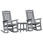 vidaXL Chaise à bascule 3 Pièces Gris clair Polyéthylène