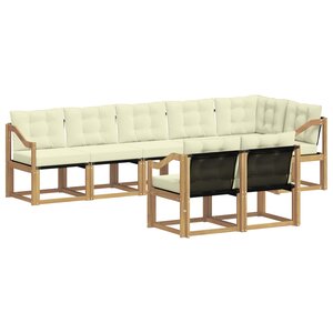 vidaXL Ensemble de canapés d'extérieur 8 pc Blanc et crème