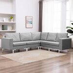 vidaXL Ensemble de canapés 5 Pièces Tissu Gris clair