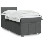 vidaXL Sommier à lattes de lit avec matelas Gris foncé 90x200 cm Tissu
