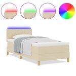 vidaXL Lit à ressorts avec matelas Crème 90 x 190 cm tissu
