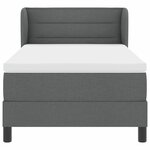 vidaXL Lit boxspring avec matelas Gris foncé 90 x 200 cm tissu