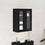 vidaXL Meuble de cabinet mural avec portes en verre chêne noir 69 5x34x90 cm