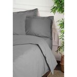 Parure de lit - housse de couette 220 x 240 + 2 taies d'oreiller 60 x 60 coton renforcé - Gris