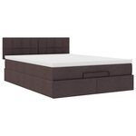 VidaXL Cadre de lit ottoman avec matelas marron foncé 140x200 cm tissu