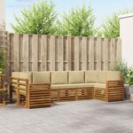 vidaXL Ensemble de canapés d'extérieur 7 pc Naturel et Beige