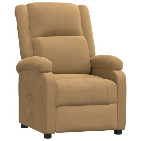 vidaXL Fauteuil inclinable Marron Velours