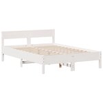 vidaXL Lit bibliothèque sans matelas blanc 135x190 cm bois pin massif