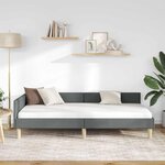 vidaXL Cadre de lit d'angle Gris foncé 90 x 200 cm tissu