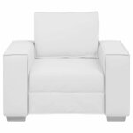 vidaXL Fauteuil Sofa 59 cm avec coussin Blanc Faux cuir