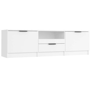 vidaXL Meuble TV Blanc 140x35x40 cm Bois d'ingénierie
