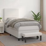 vidaXL Sommier à lattes de lit avec matelas Blanc 80x200 cm Similicuir