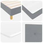 vidaXL Lit à ressorts avec matelas & LED gris clair 90x200 cm tissu