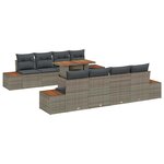 vidaXL Ensemble de salle à manger pour jardin 9 Pièces Gris et marron