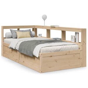 vidaXL Lit bibliothèque sans matelas 75x190 cm bois de pin massif