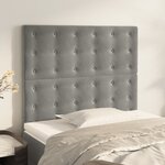 vidaXL Têtes de lit 2 Pièces Gris clair 100x5x78/88 cm Velours