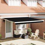vidaXL Tissu de Remplacement pour Auvent 4x3.5 m Noir