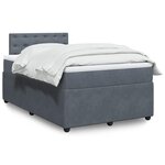 vidaXL Sommier à lattes de lit et matelas Gris foncé 120x200cm Velours