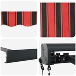 vidaXL Auvent Rétractable Rouge et Noir 350 x 250 cm tissu