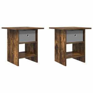 vidaXL Table de chevet avec tiroir 2 Pièces Chêne fumé 41 x 40 x 45 cm