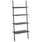 vidaXL Étagère inclinée à 4 niveaux Noir 64x34x150 5 cm