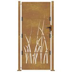 vidaXL Portail de jardin 105x205 cm acier corten conception d'herbe