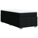 vidaXL Sommier à lattes de lit et matelas Noir 80x200 cm Tissu