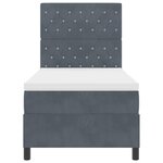 vidaXL Lit à ressort LED avec matelas Gris foncé 100 x 200 cm tissu