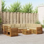 vidaXL Ensemble de canapés d'extérieur 10 pc Naturel et Beige