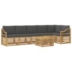 vidaXL Ensemble de canapés d'extérieur 7 pc Blanc et anthracite