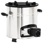 vidaXL Poêle à bois avec ventilateur USB Argenté 35 5x26x28 cm Inox