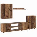 vidaXL Ensemble meuble TV 4 Pièces Bois Ancien Bois d'ingénierie