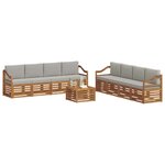 vidaXL Ensemble de canapés d'extérieur 9 pc Naturel et gris clair