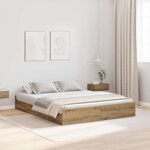 vidaXL Cadre de lit avec rangement chêne artisanal 150 x 200 cm