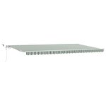 vidaXL Auvent Rétractable Vert et blanc 600 × 350 cm Tissu et Métal