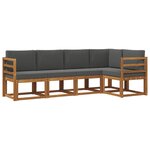vidaXL Ensemble de canapés d'extérieur 5 pc Naturel et Anthracite