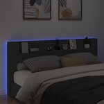 vidaXL Armoire tête de lit avec LED noir 220x16 5x103 5 cm