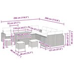 vidaXL Ensemble de canapé de jardin 14 Pièces Gris polyrotin