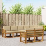 vidaXL Ensemble de canapés d'extérieur 8 pc Naturel et Beige