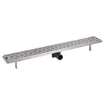 vidaXL Drain de douche linéaire 930x140 mm acier inoxydable