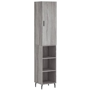 vidaXL Buffet haut Sonoma gris 34 5x34x180 cm Bois d'ingénierie
