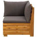 vidaXL Canapé d'angle de jardin Bois d'Acacia Massif Marron