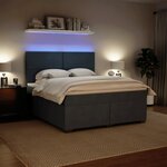 vidaXL Sommier à lattes de lit et matelas Gris foncé 180x200cm Velours