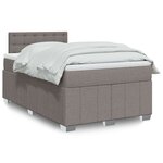 vidaXL Sommier à lattes de lit avec matelas taupe 120x190 cm tissu