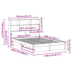 vidaXL Lit bibliothèque sans matelas 150x200 cm bois massif de pin